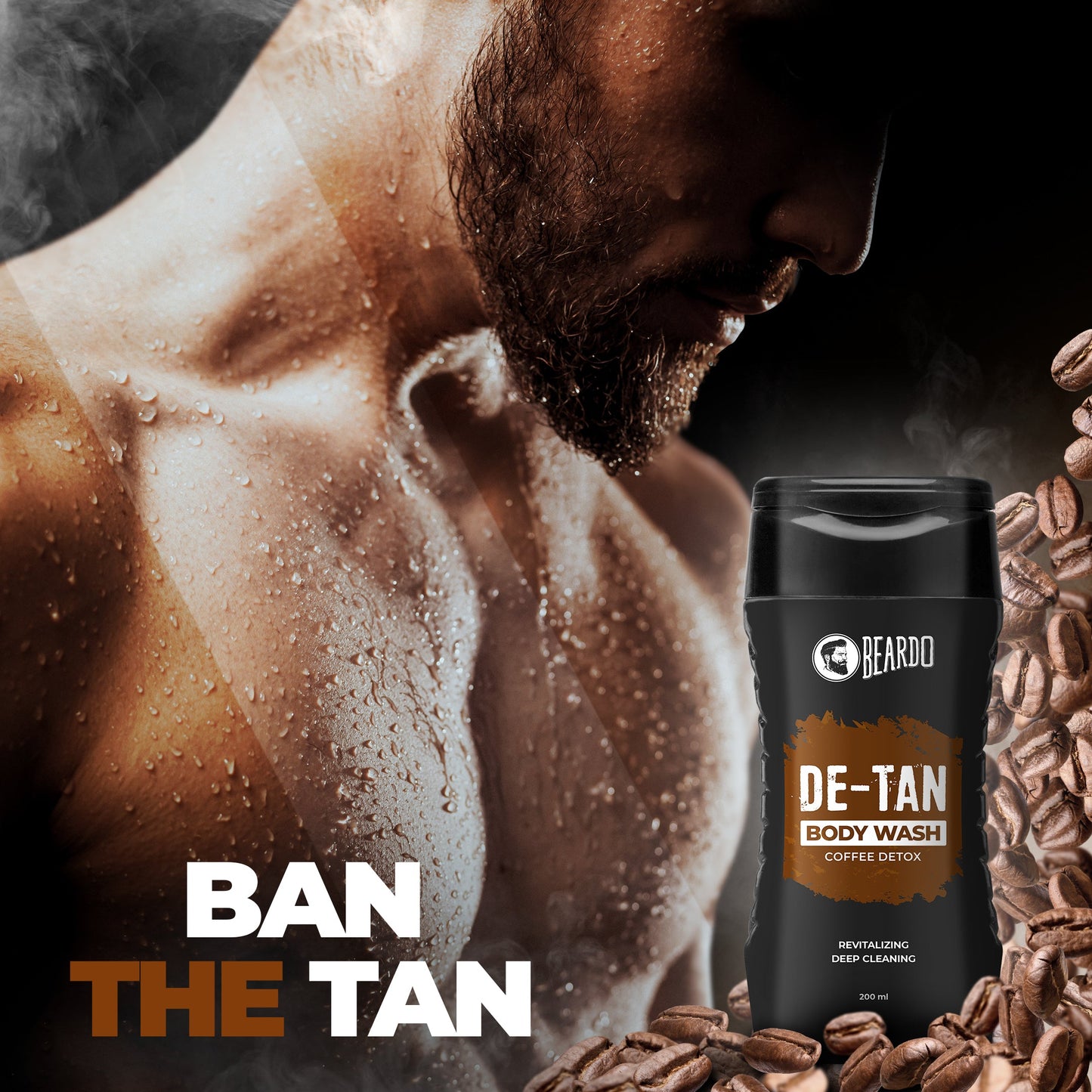 beardo body wash de tan, de tan body wash beardo, beardo tan removal body wash